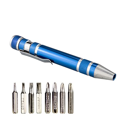 Serplex 2pcs Precision Screwdriver Tool Pens with 8pcs Screwdriver Bits Heavy Duty Aluminum Alloy Screwdriver Tool with Intergrated Bit Storage Bin Portable Pocket Screwdriver Pen with Clip Serplex 2pcs Precision Screwdriver Tool Pens with 8pcs Screwdriver Bits Heavy Duty Aluminum Alloy Screwdriver Tool with Intergrated Bit Storage Bin Portable Pocket Screwdriver Pen with Clip
